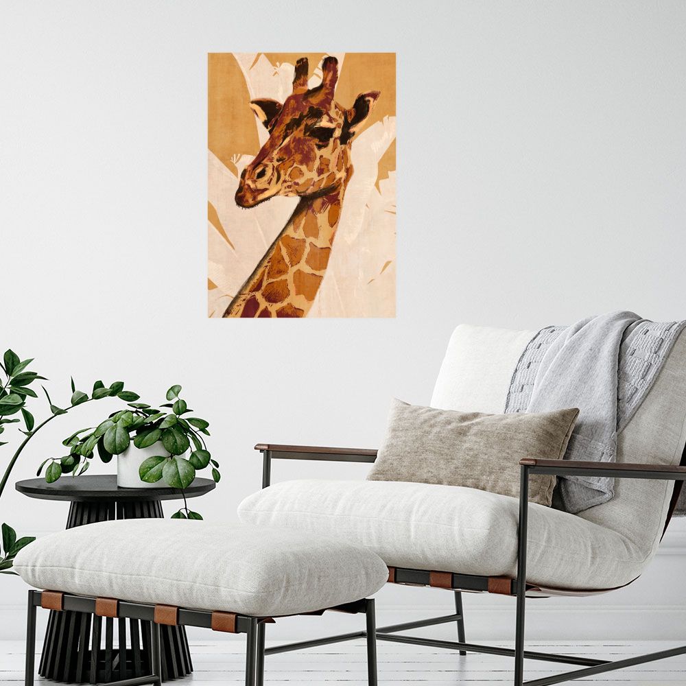 Affiche Élégante girafe sauvage