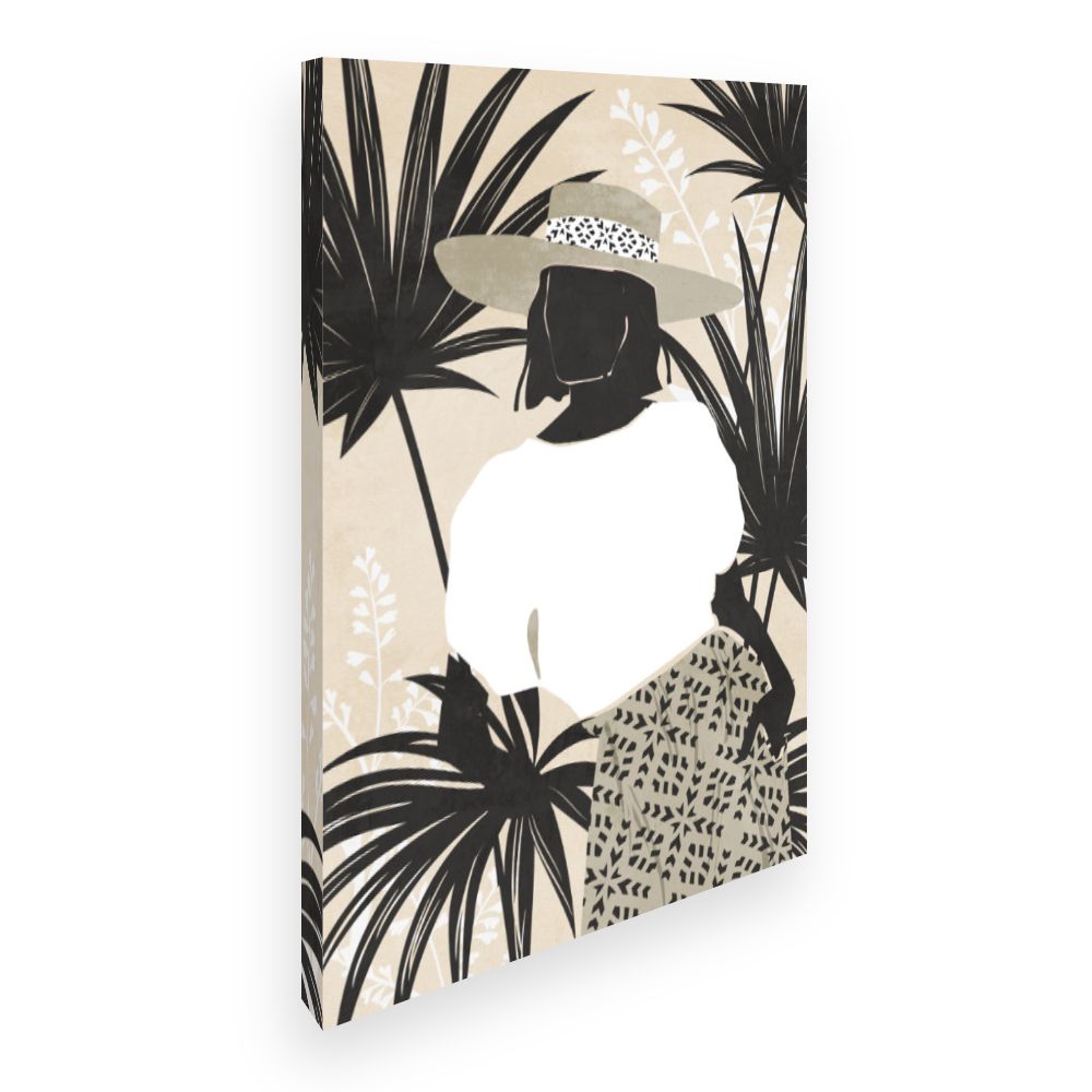Toile Silhouette élégante tropicale