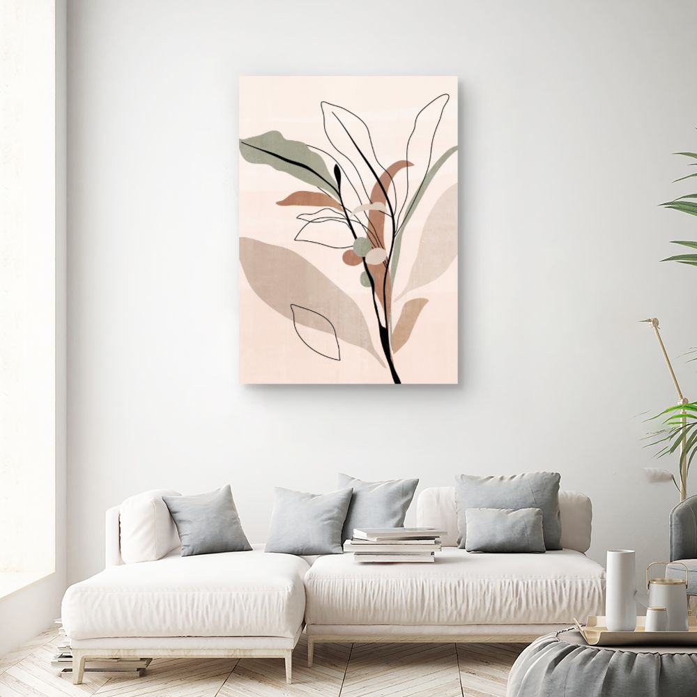 Tableau Lignes végétales élégantes