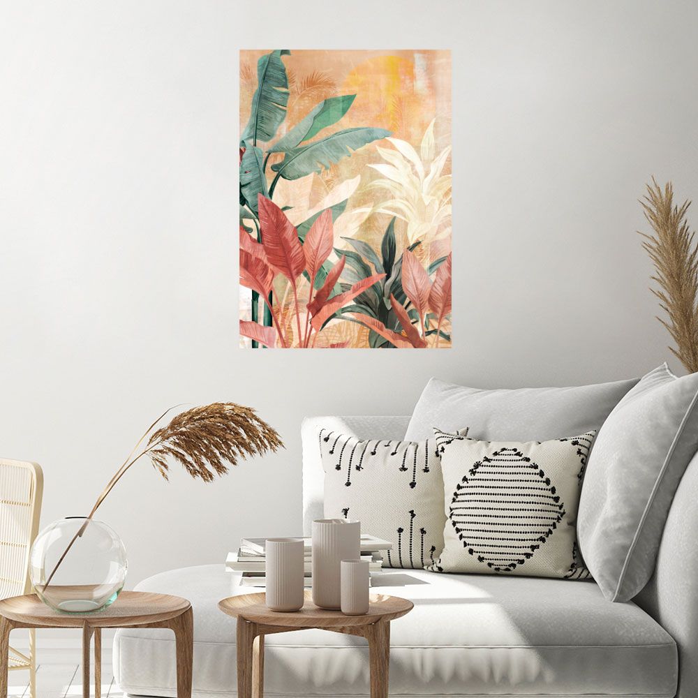 Affiche Feuilles exotiques vibrantes
