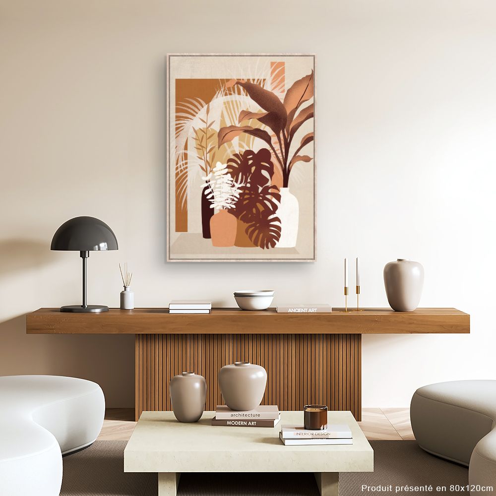 Tableau Feuilles et vases