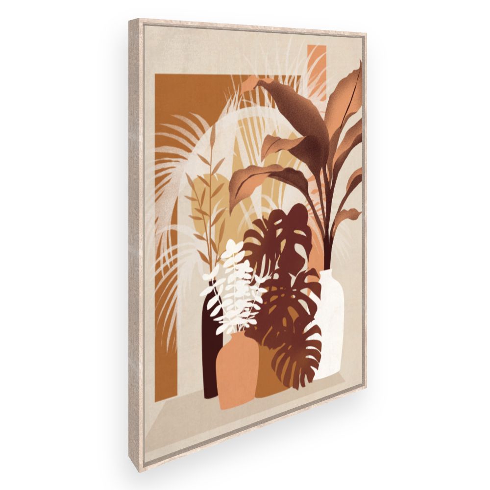 Toile Feuilles et vases