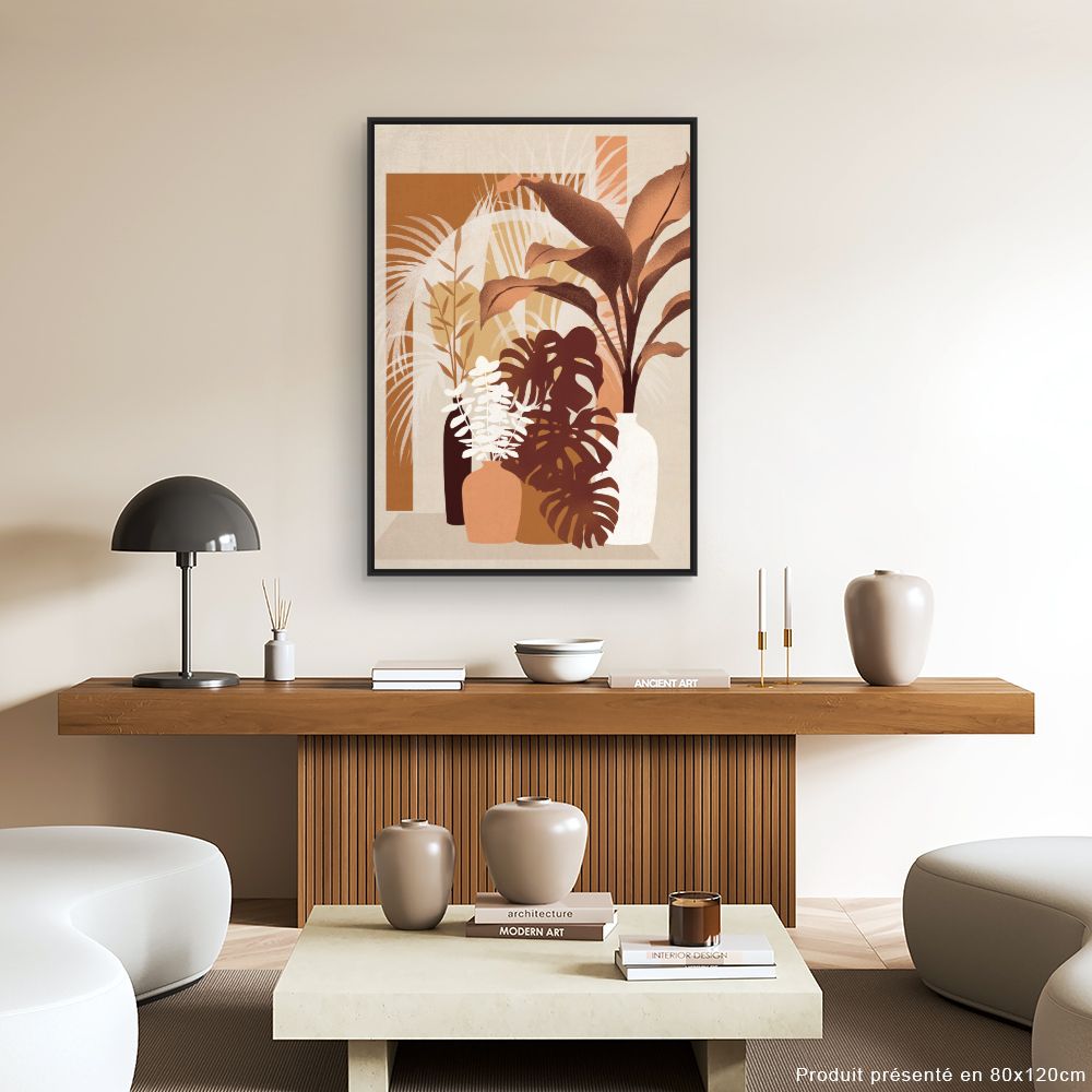 Tableau Feuilles et vases