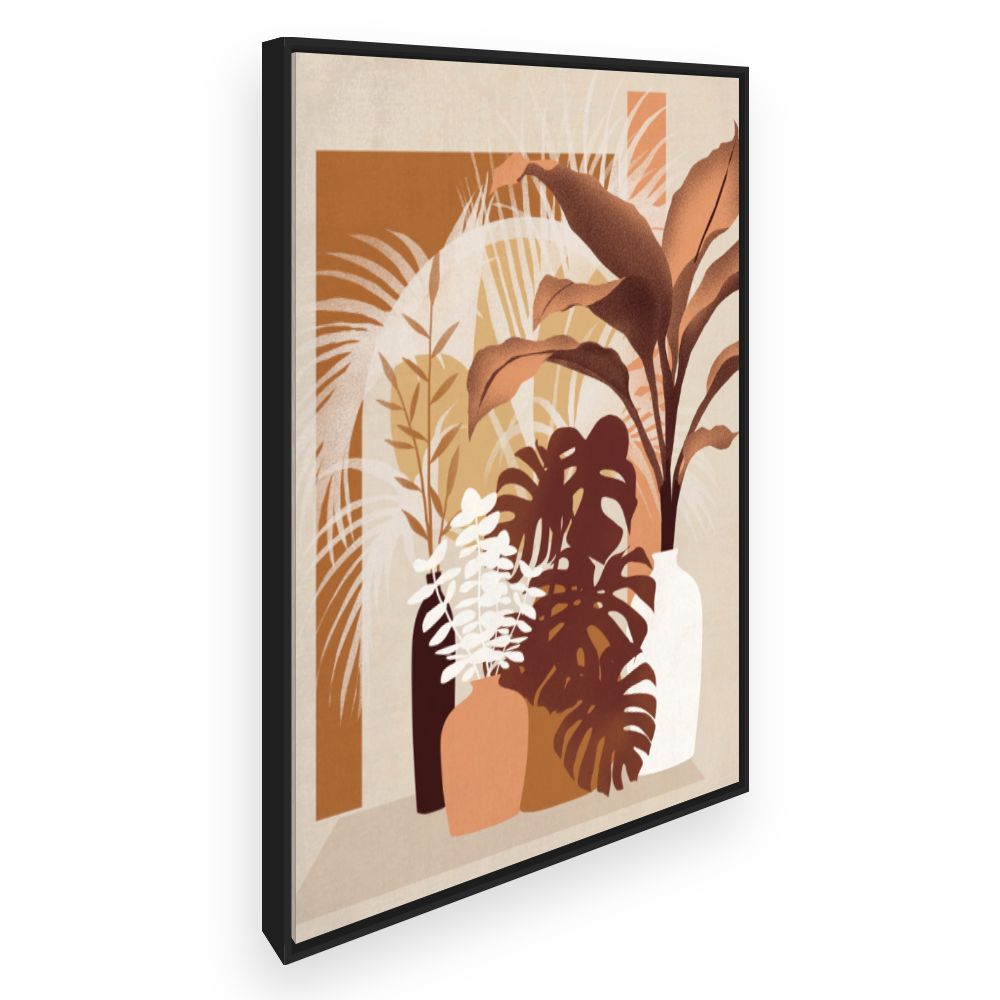 Toile Feuilles et vases