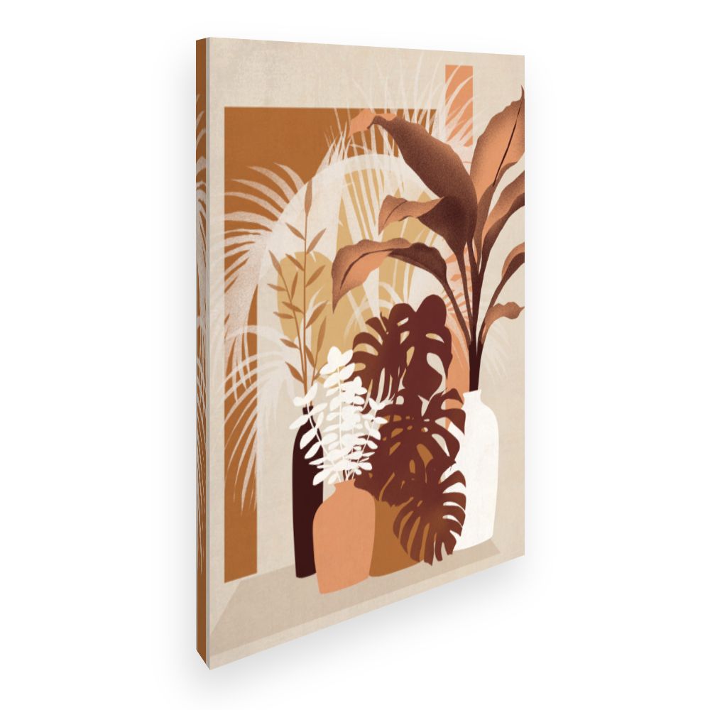 Toile Feuilles et vases