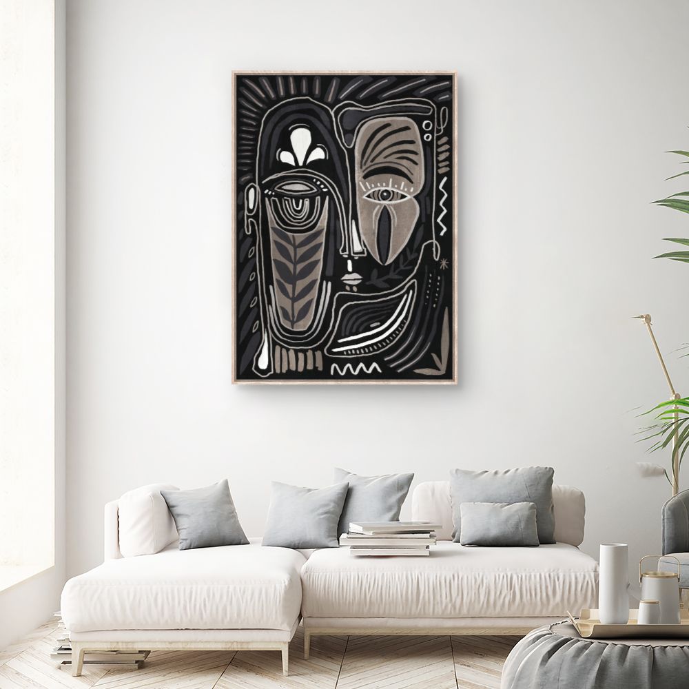 Tableau Visage abstrait mystérieux