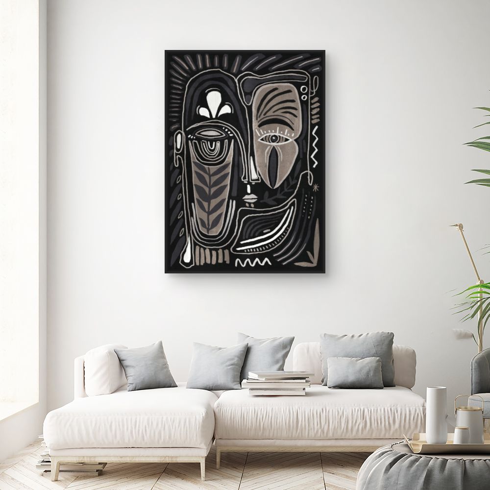 Tableau Visage abstrait mystérieux