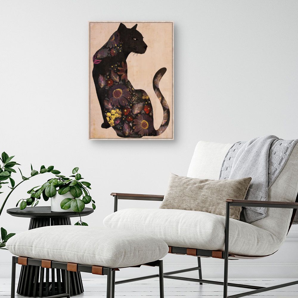 Tableau Chat fleuri