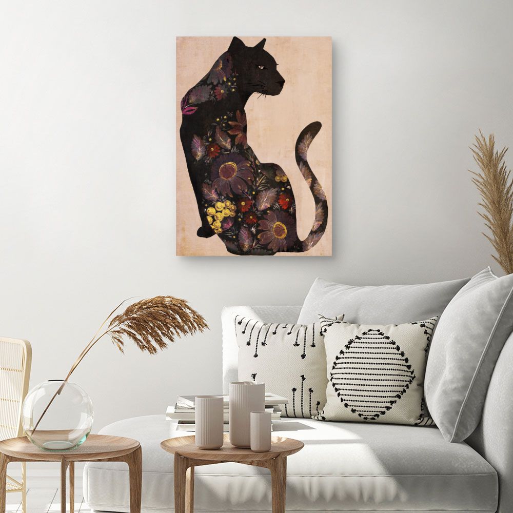 Tableau Chat fleuri
