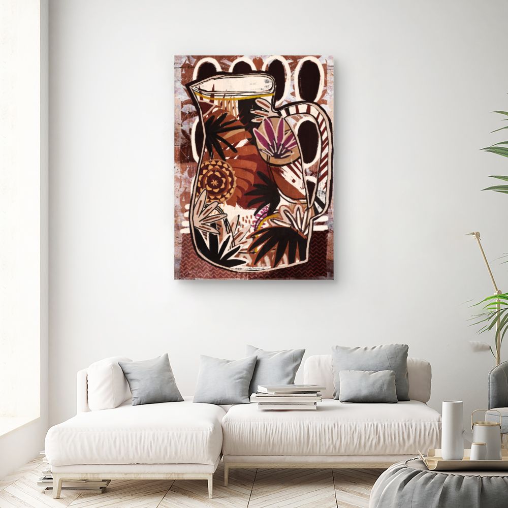 Tableau Carafe florale vibrante