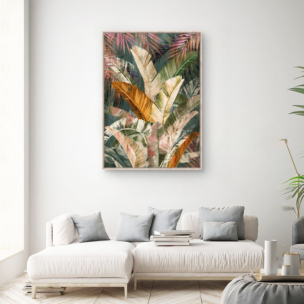 Tableau Feuilles exotiques vibrantes