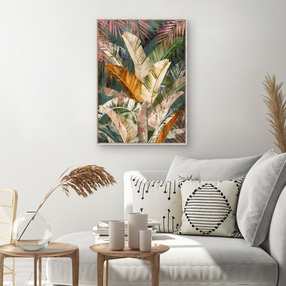 Tableau Feuilles exotiques vibrantes