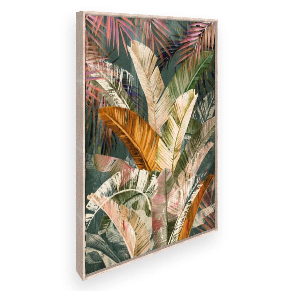Toile Feuilles exotiques vibrantes
