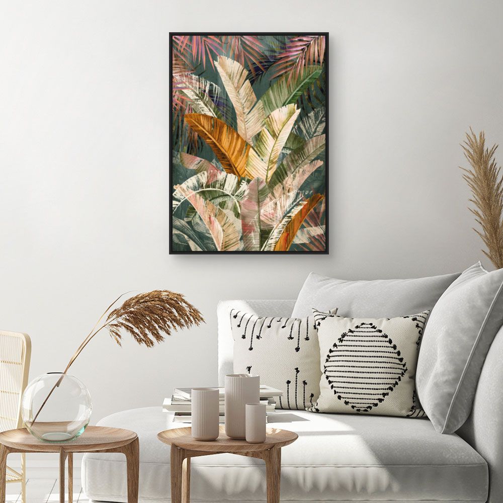 Tableau Feuilles exotiques vibrantes