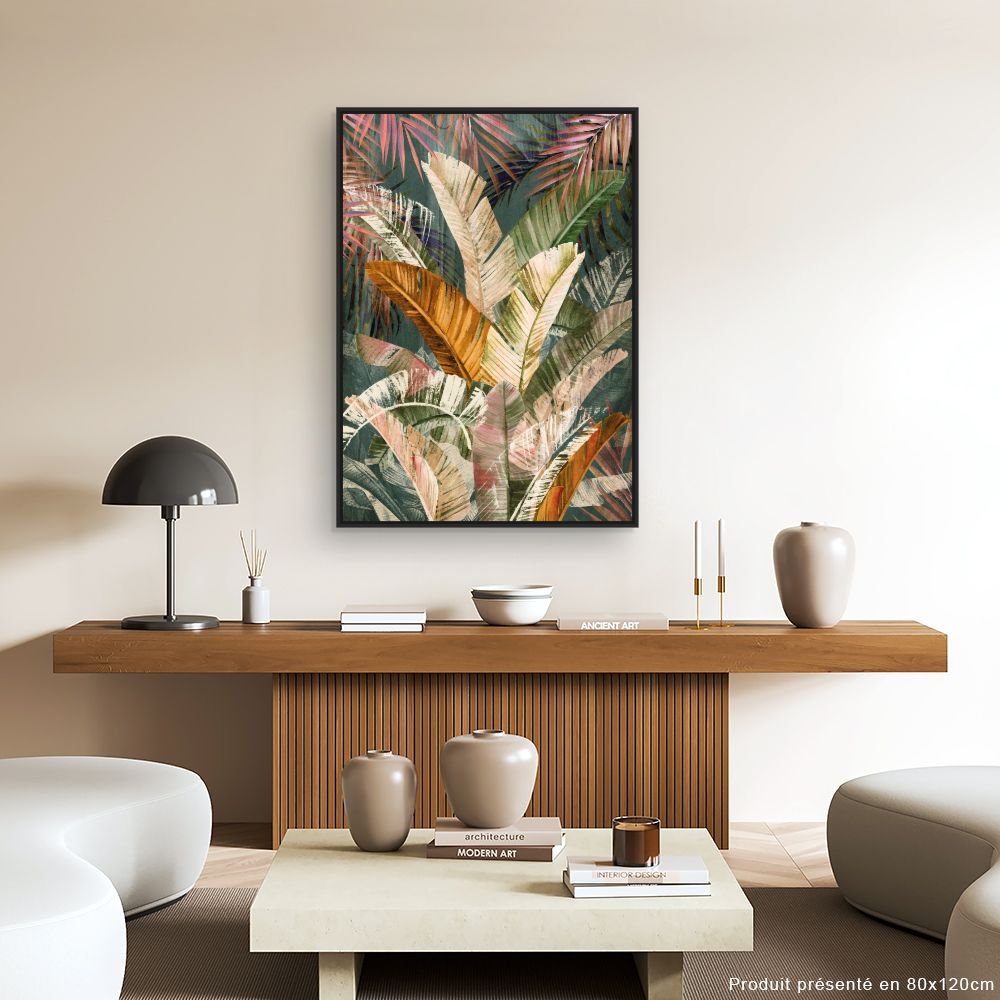 Tableau Feuilles exotiques vibrantes