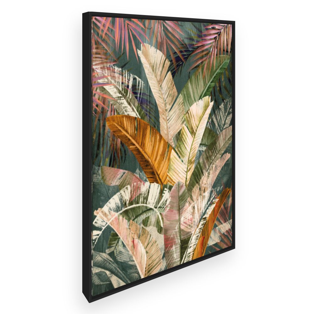 Toile Feuilles exotiques vibrantes