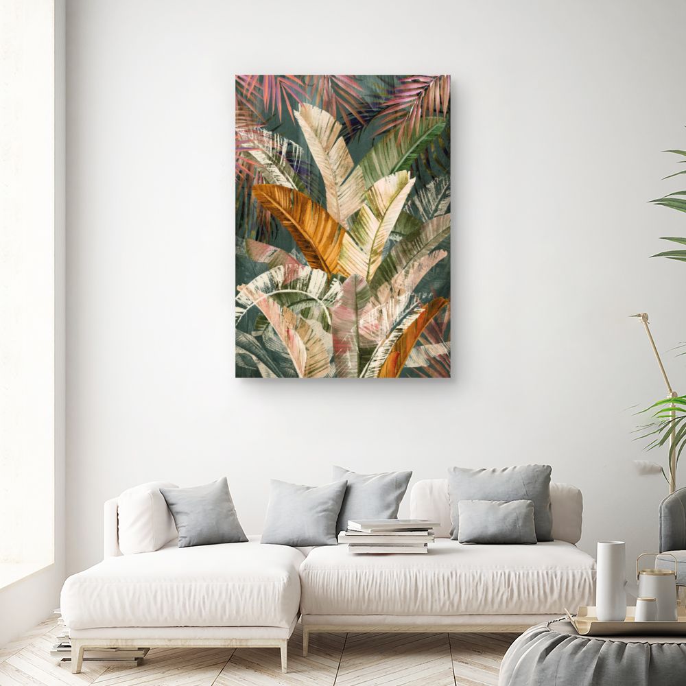 Tableau Feuilles exotiques vibrantes