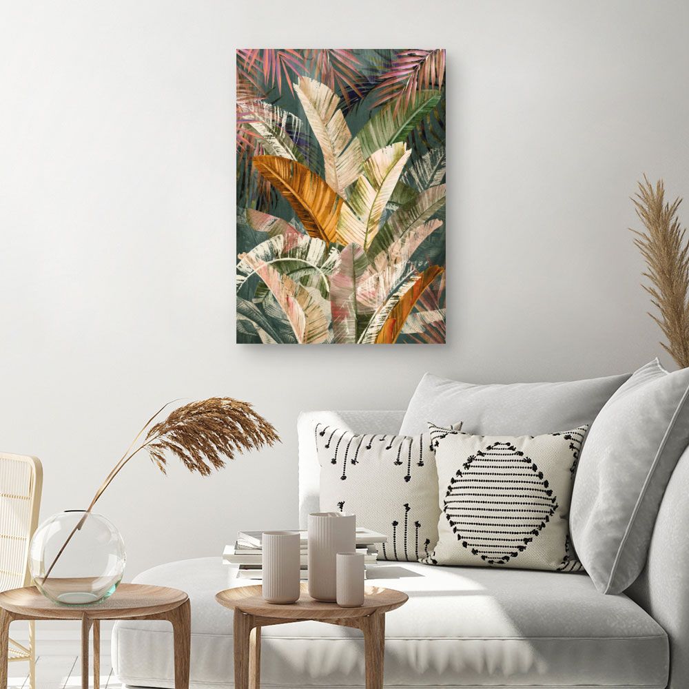 Tableau Feuilles exotiques vibrantes