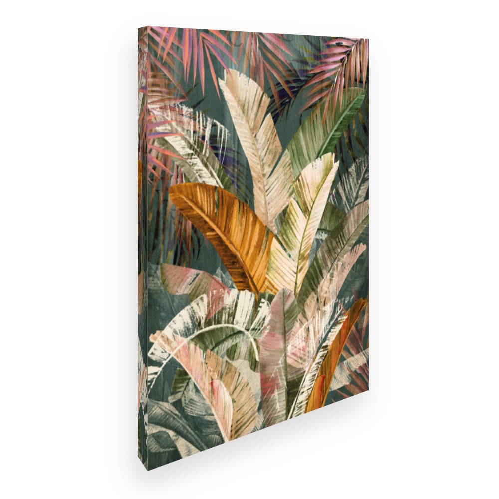 Toile Feuilles exotiques vibrantes