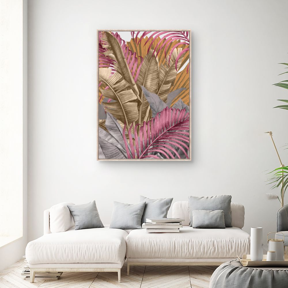 Tableau Feuilles exotiques vibrantes