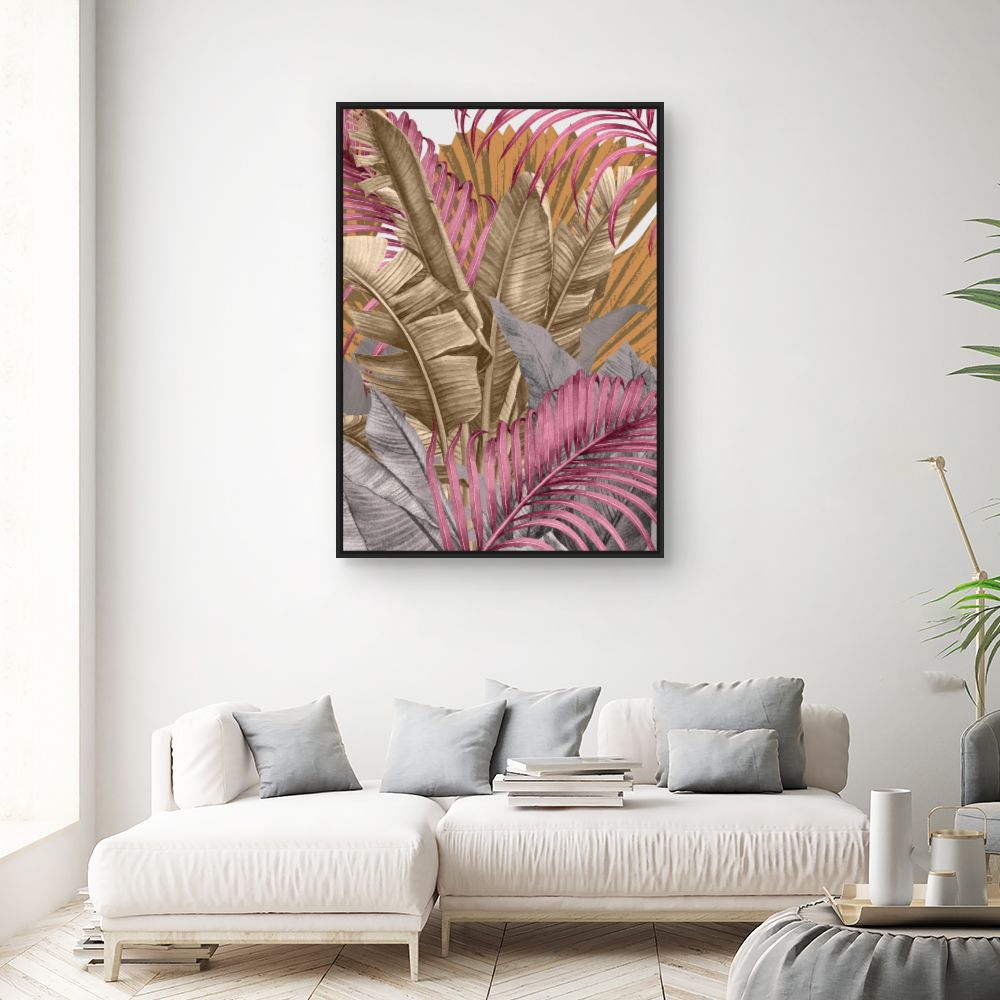 Tableau Feuilles exotiques vibrantes