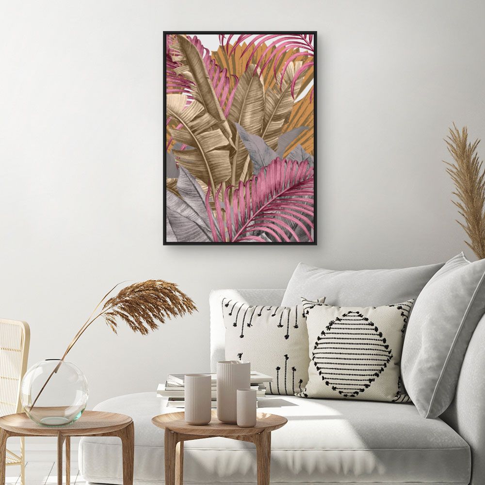 Tableau Feuilles exotiques vibrantes
