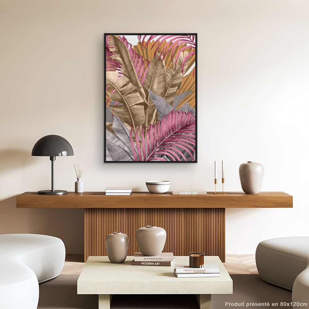 Tableau Feuilles exotiques vibrantes