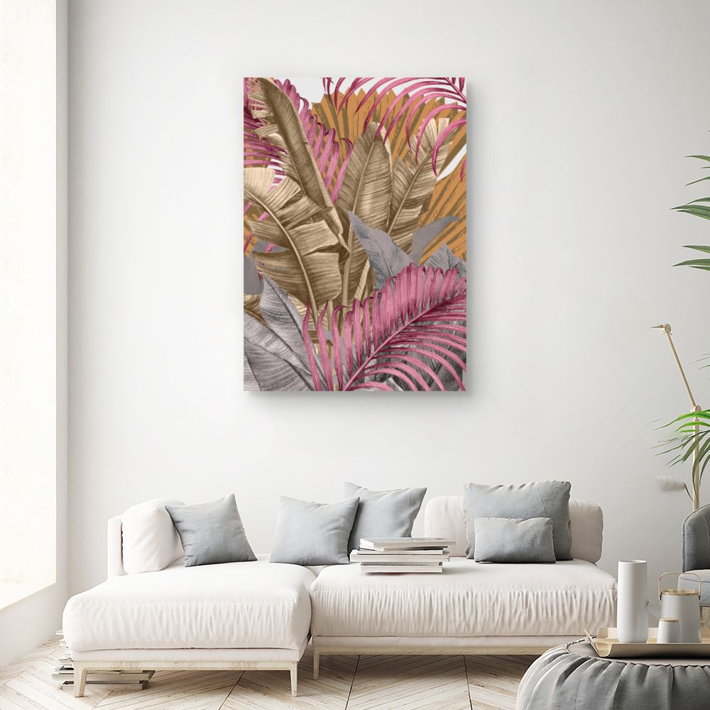 Tableau Feuilles exotiques vibrantes