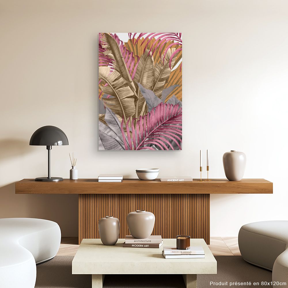Tableau Feuilles exotiques vibrantes