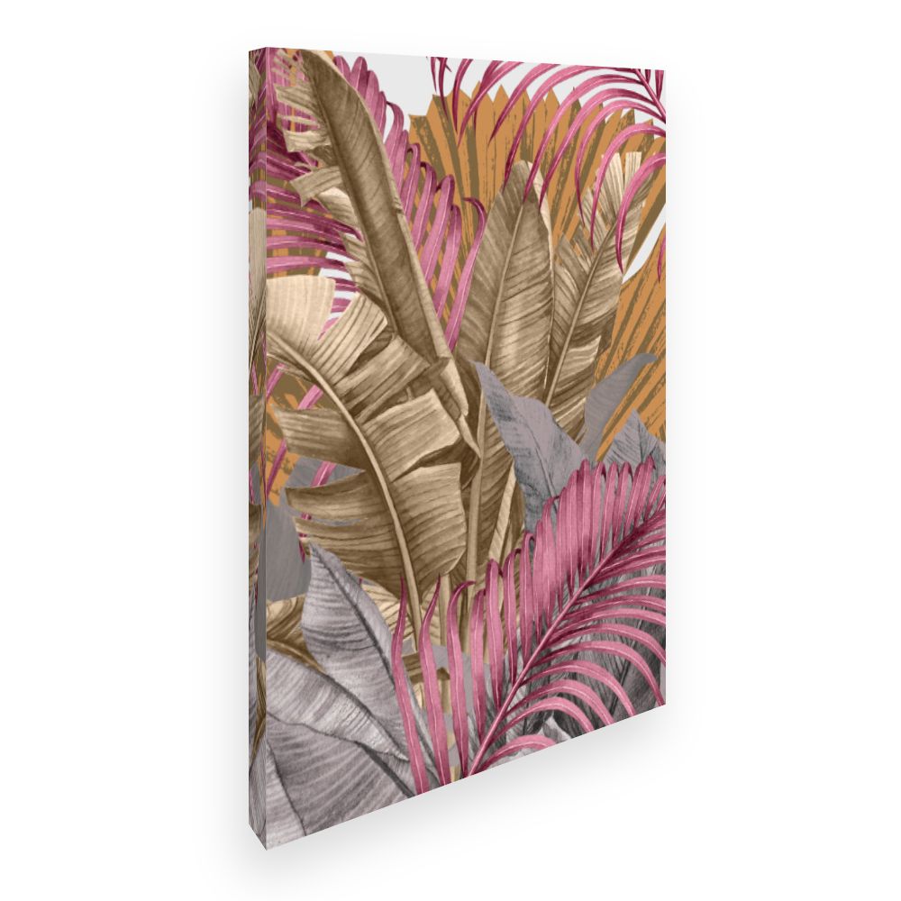 Toile Feuilles exotiques vibrantes