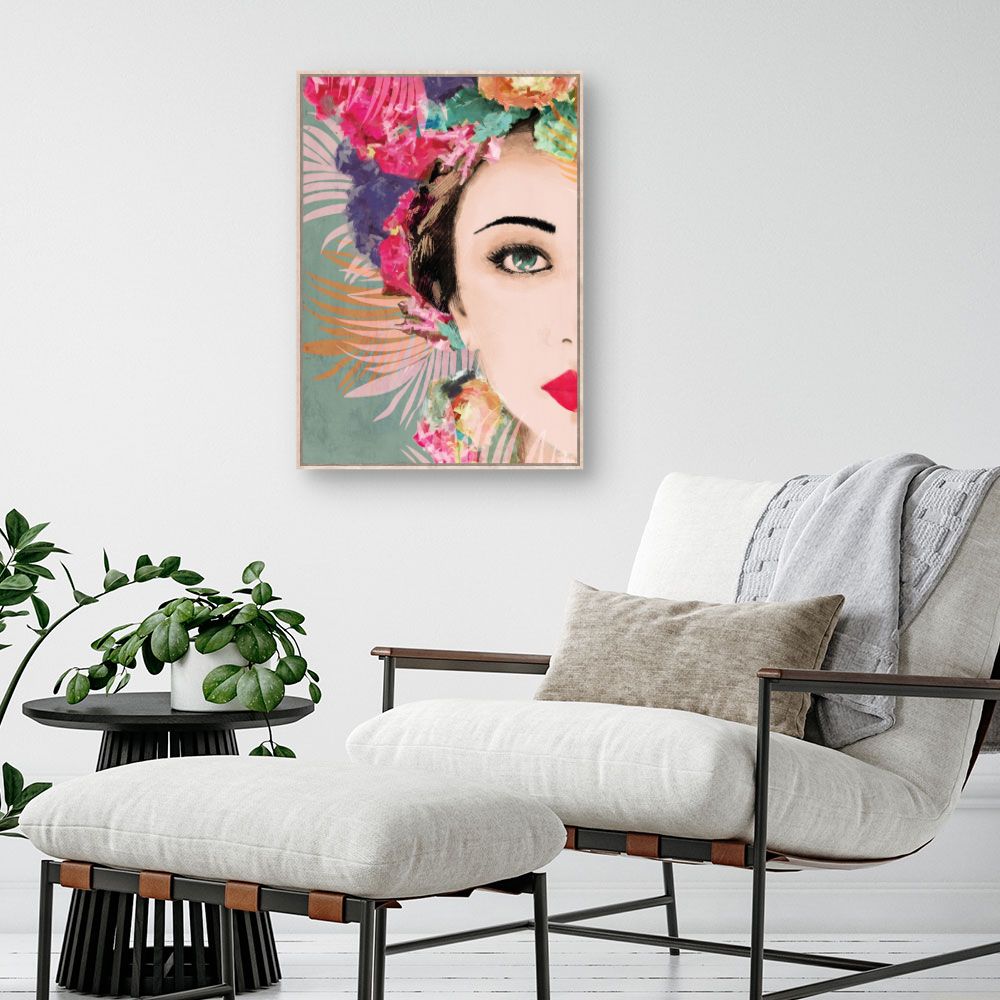 Tableau Femme florale élégante