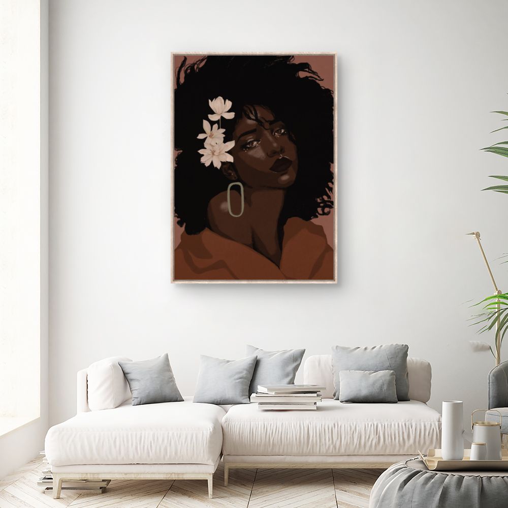 Tableau Portrait floral élégant