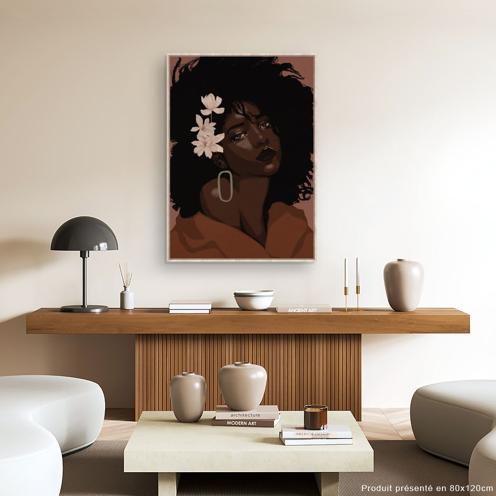 Tableau Portrait floral élégant