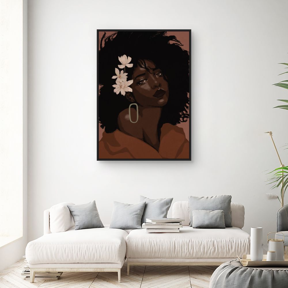 Tableau Portrait floral élégant