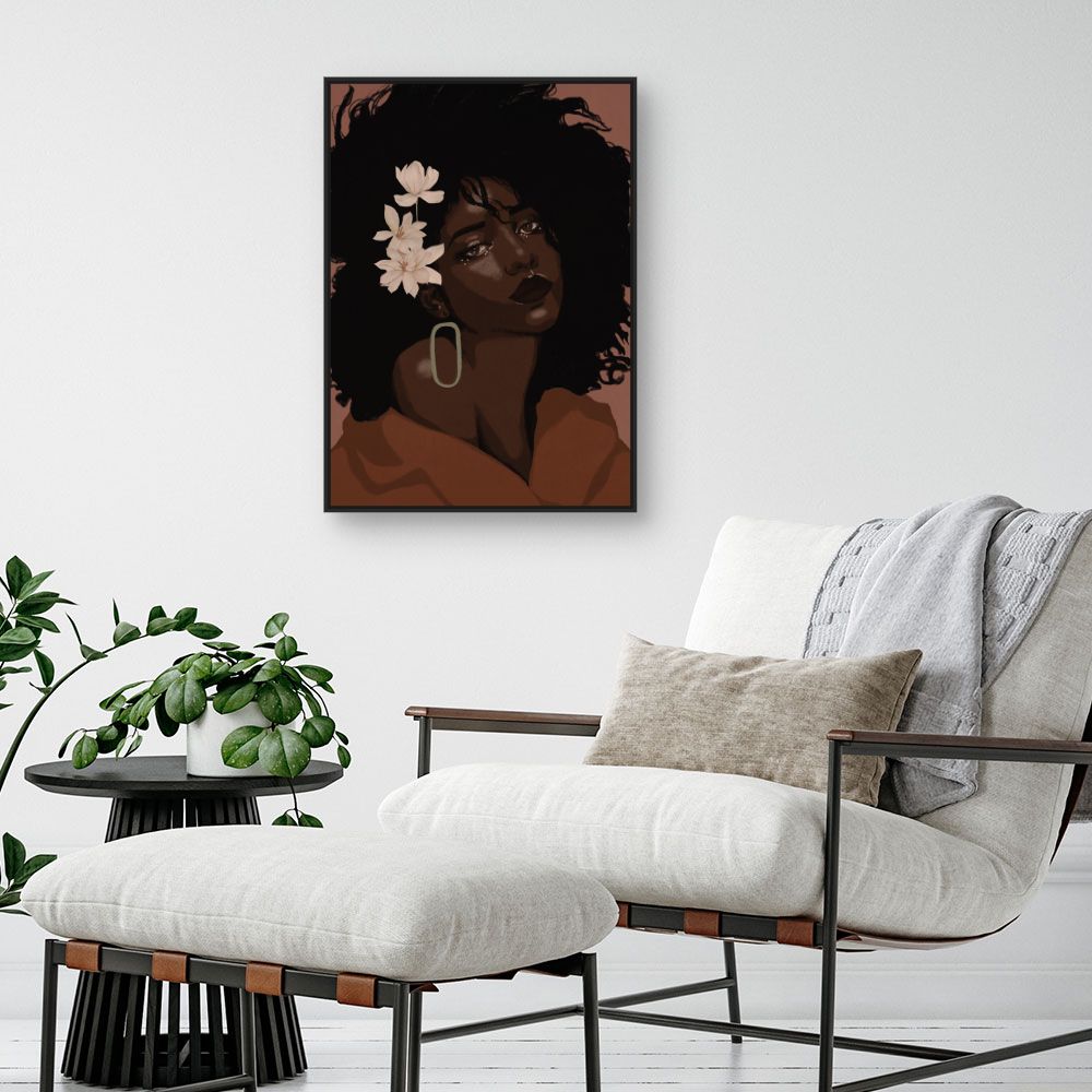 Tableau Portrait floral élégant