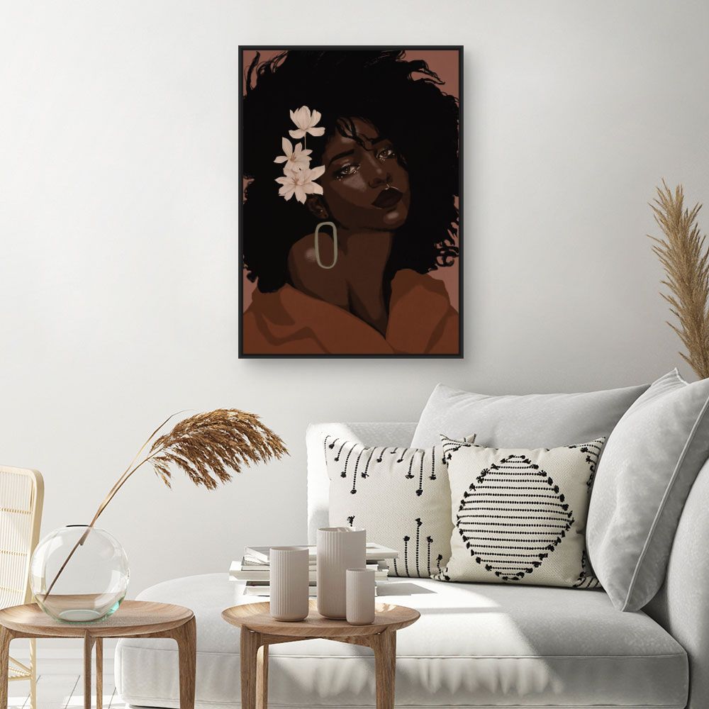 Tableau Portrait floral élégant