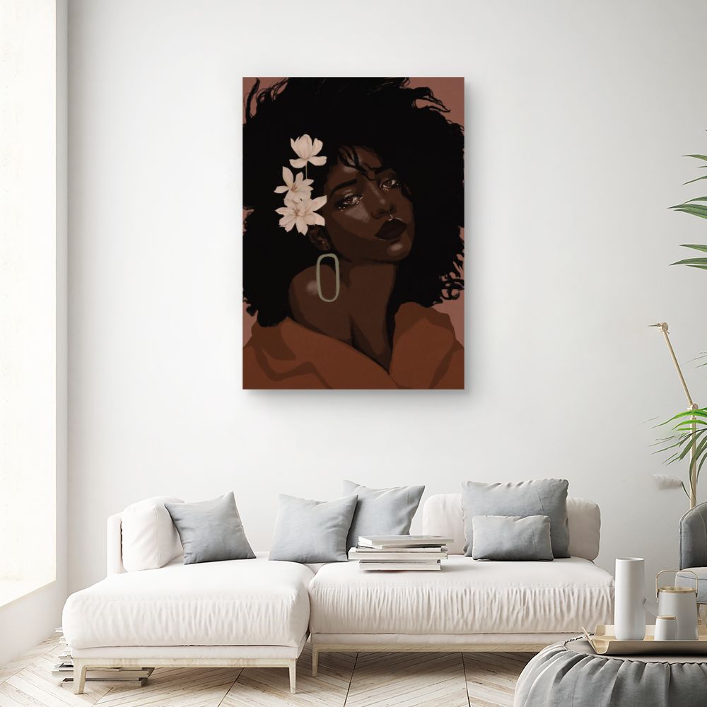 Tableau Portrait floral élégant