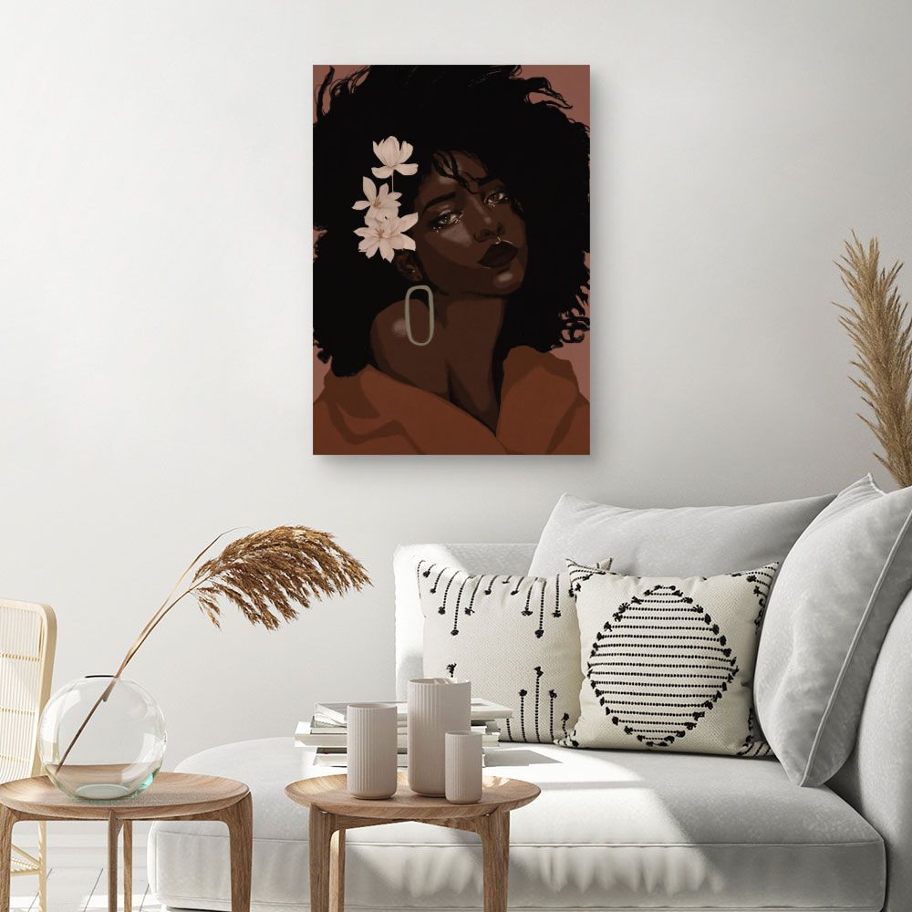 Tableau Portrait floral élégant