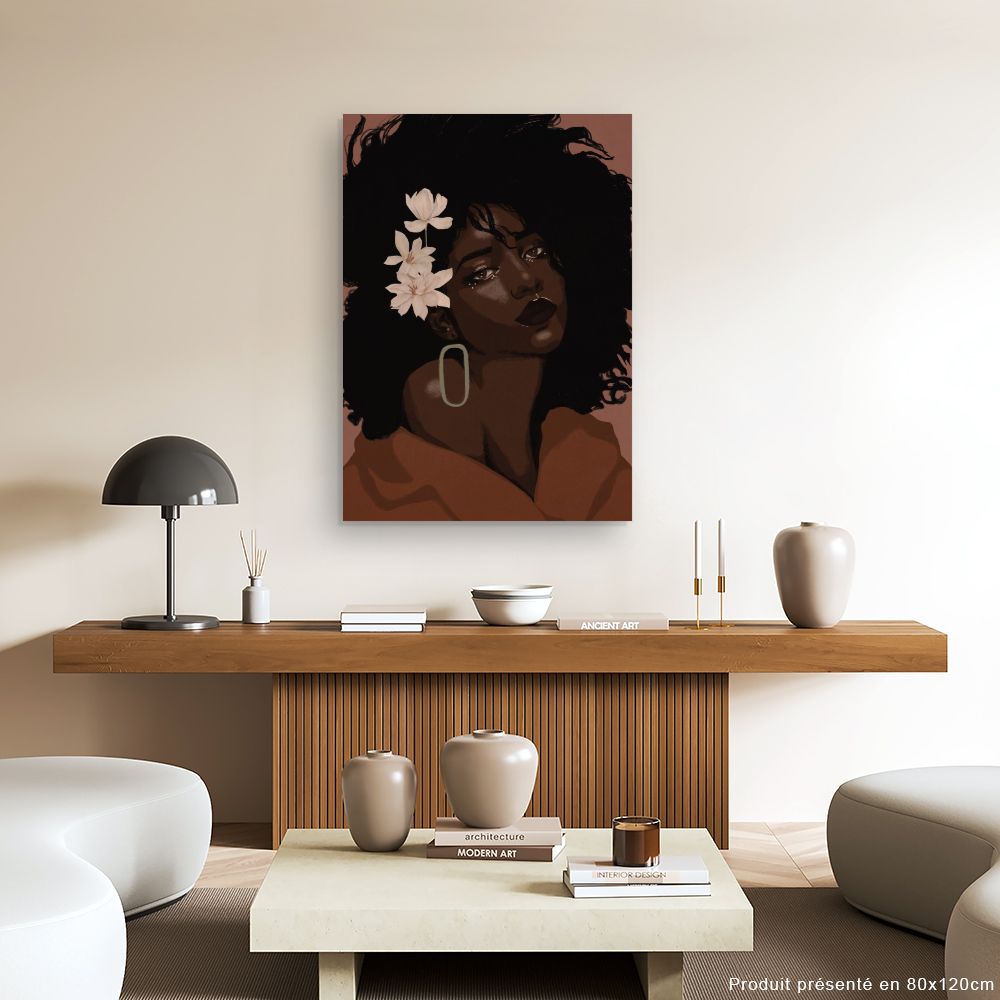 Tableau Portrait floral élégant
