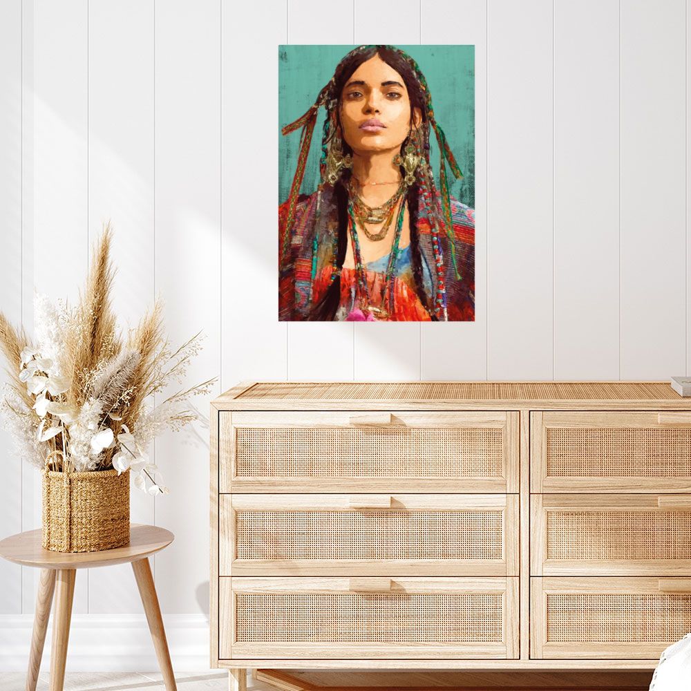 Affiche Portrait bohème vibrant