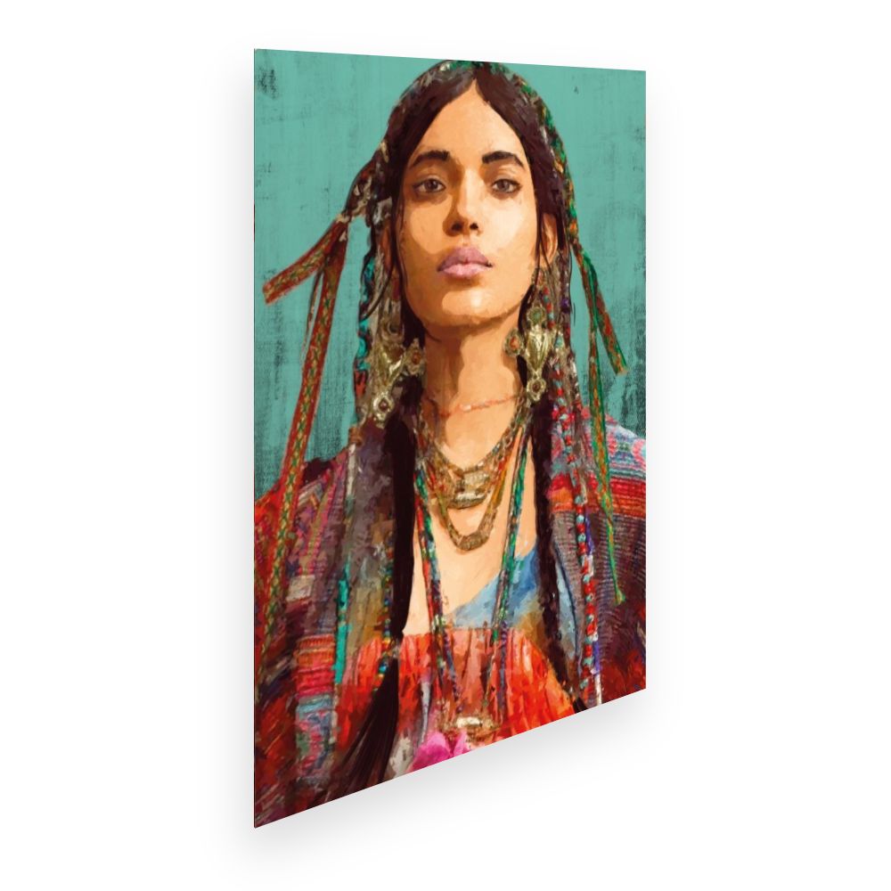 Affiche Portrait bohème vibrant