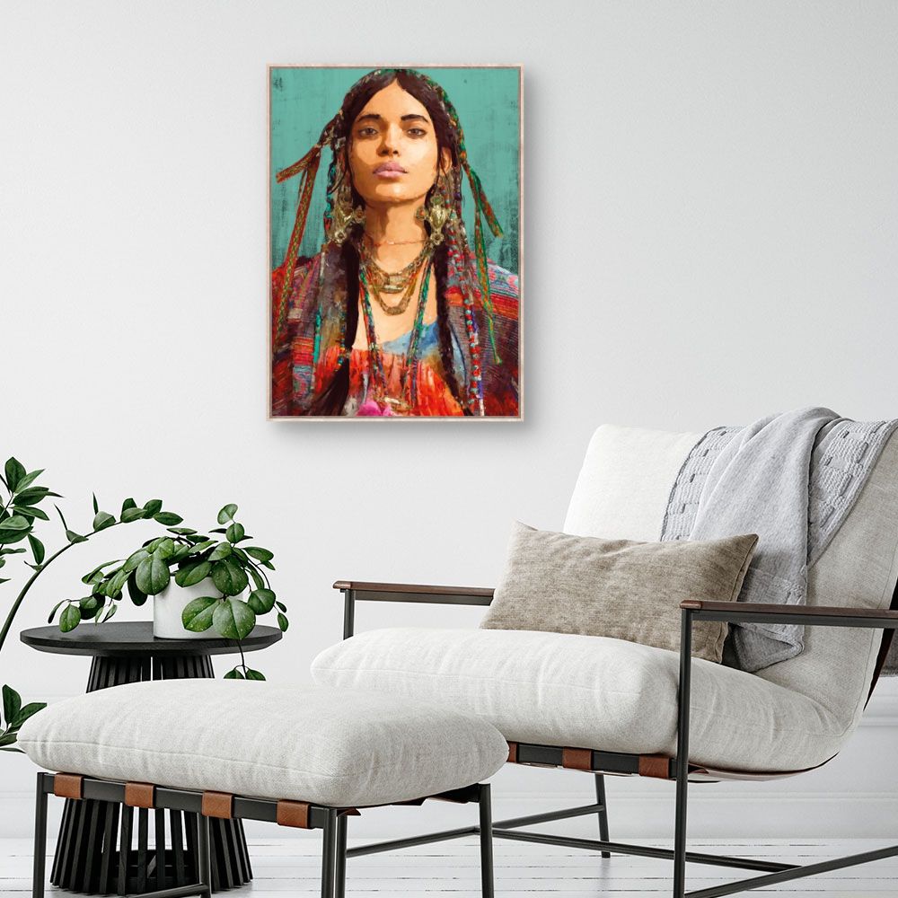 Tableau Portrait bohème vibrant