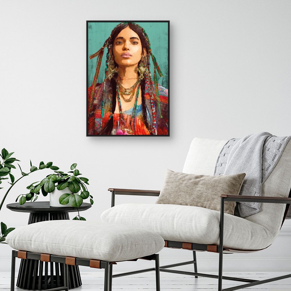 Tableau Portrait bohème vibrant
