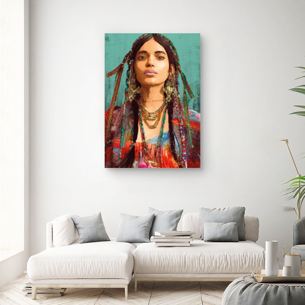 Tableau Portrait bohème vibrant