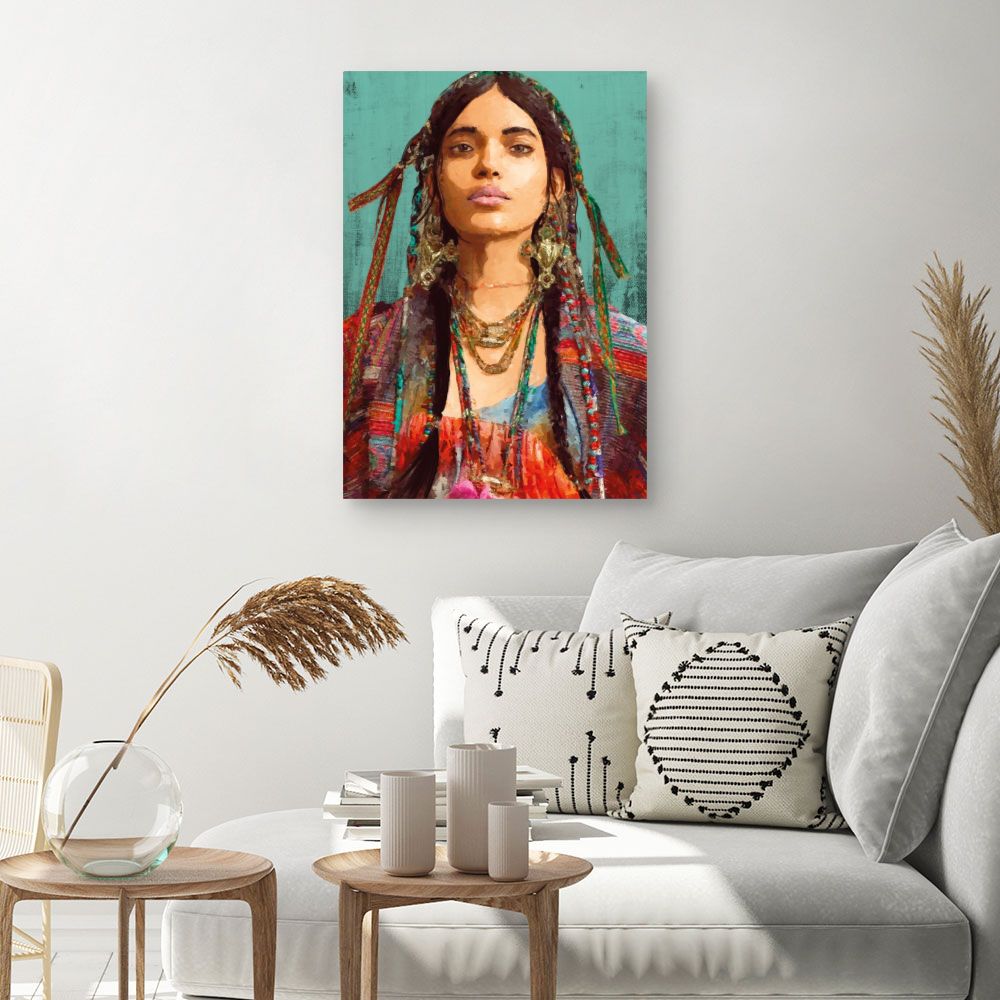 Tableau Portrait bohème vibrant
