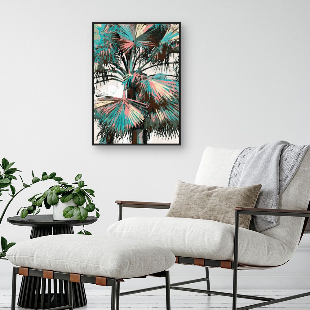 Tableau Feuilles exotiques colorées