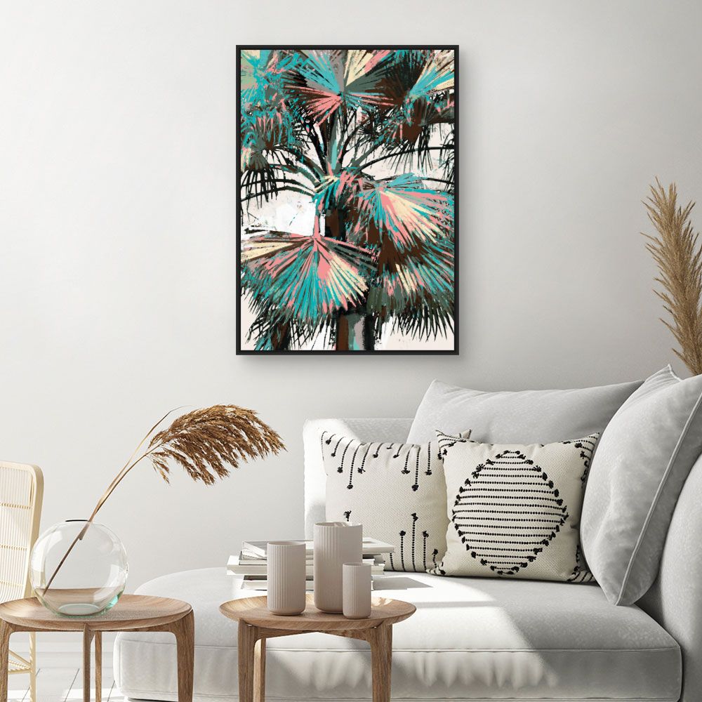 Tableau Feuilles exotiques colorées