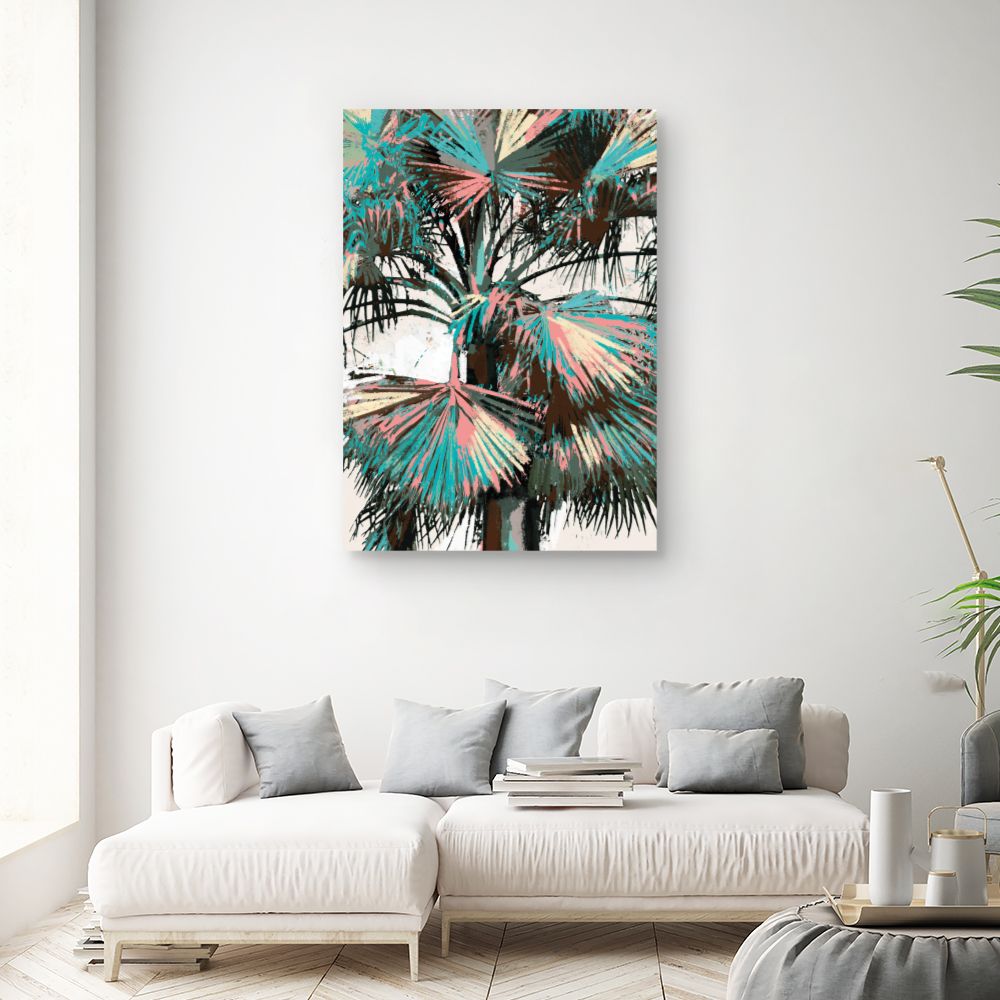 Tableau Feuilles exotiques colorées