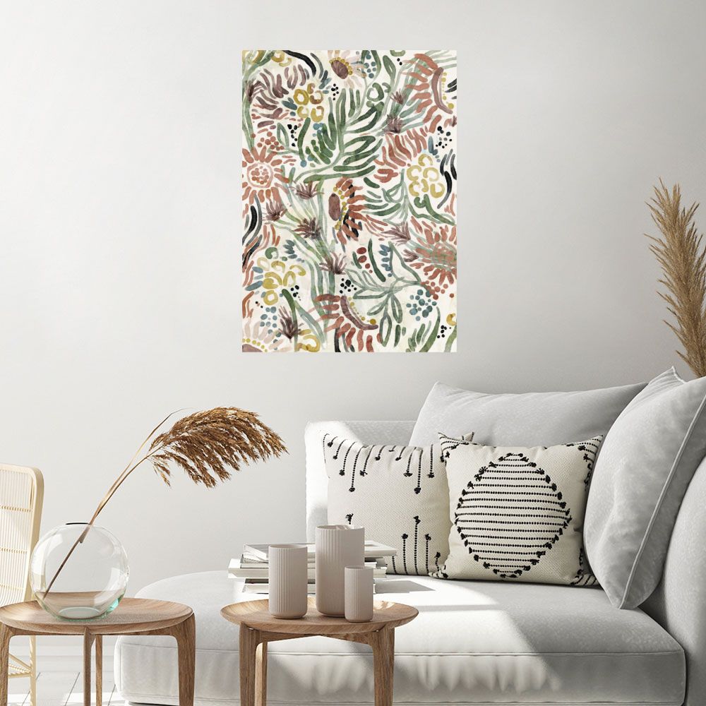 Affiche Fleurs abstraites colorées