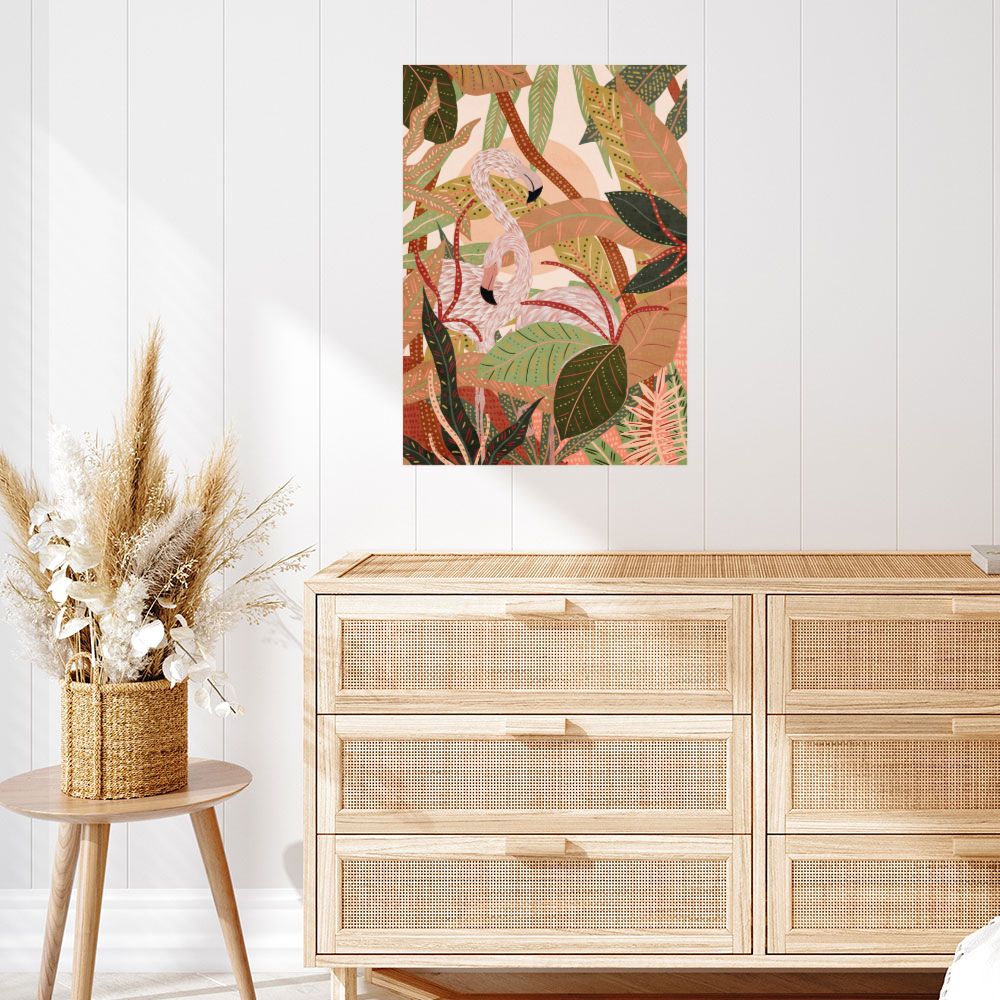 Affiche Flamants tropicaux